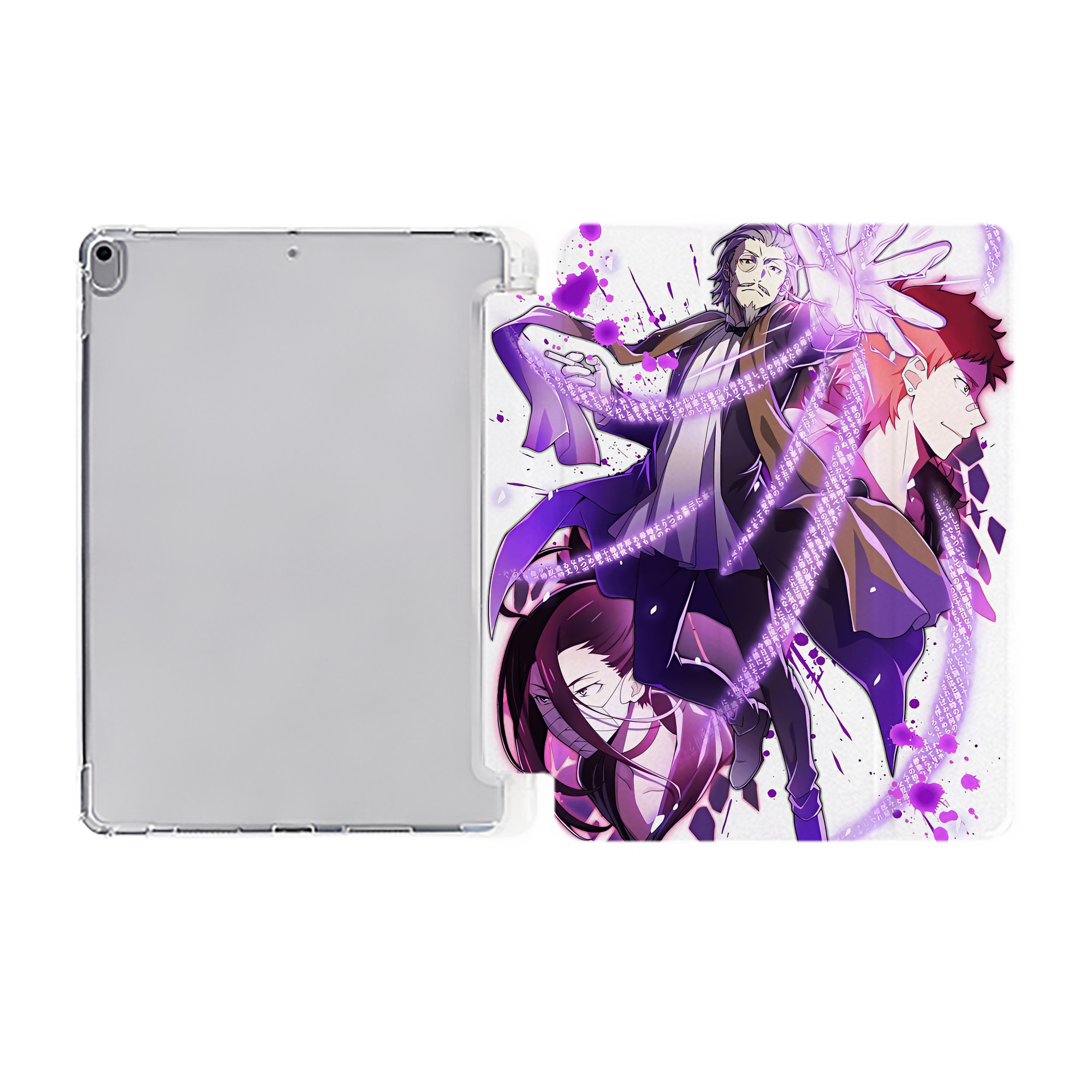 （画像用） 文豪ストレイドッグス Bungo Stray Dogs IPad ケース ペン収納付き 三つ折りスタンド PUレザー×シリコン 対応機種9.5/10.5/10.9インチ